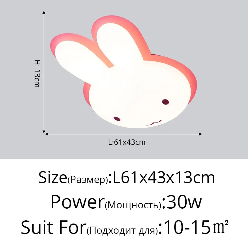 plafonnier led design nordique en forme de lapin luminaire décoratif d'intérieur