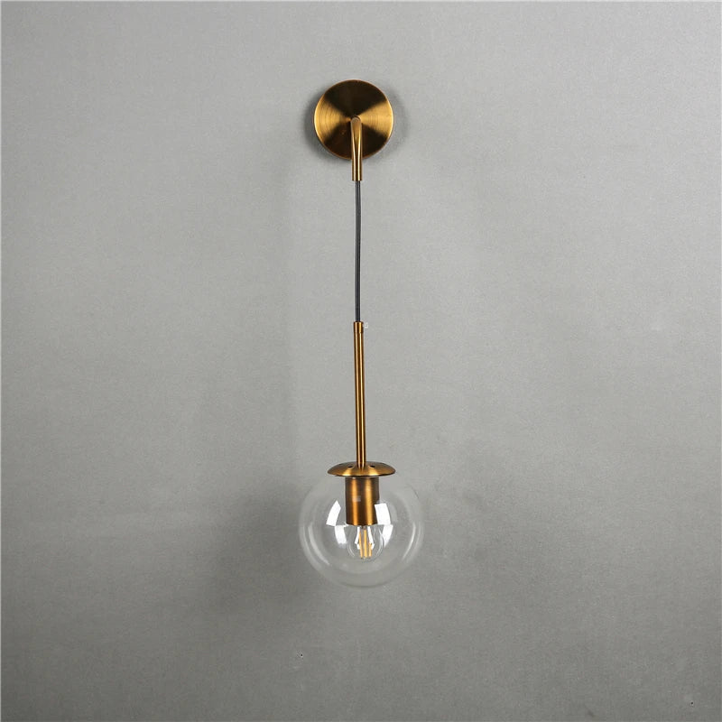 applique murale led vintage post-moderne boule de verre nordique