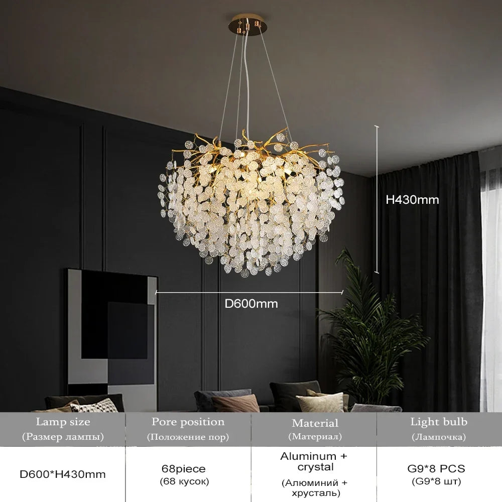 lustre en cristal moderne design pour intérieur élégant