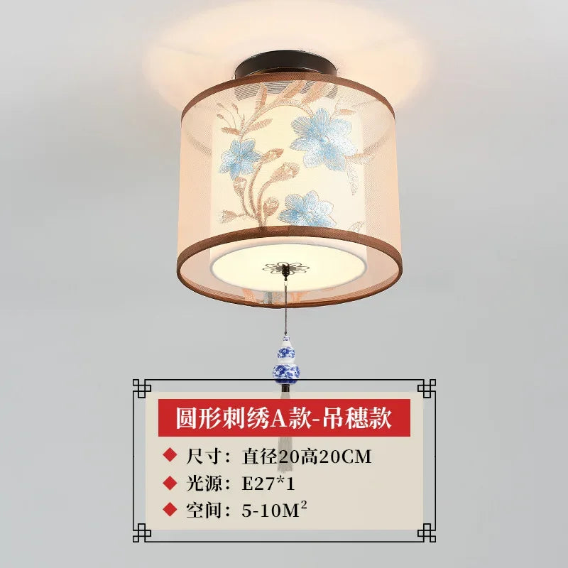 lustre chinois créatif lotus éclairage suspendu peinture décorative