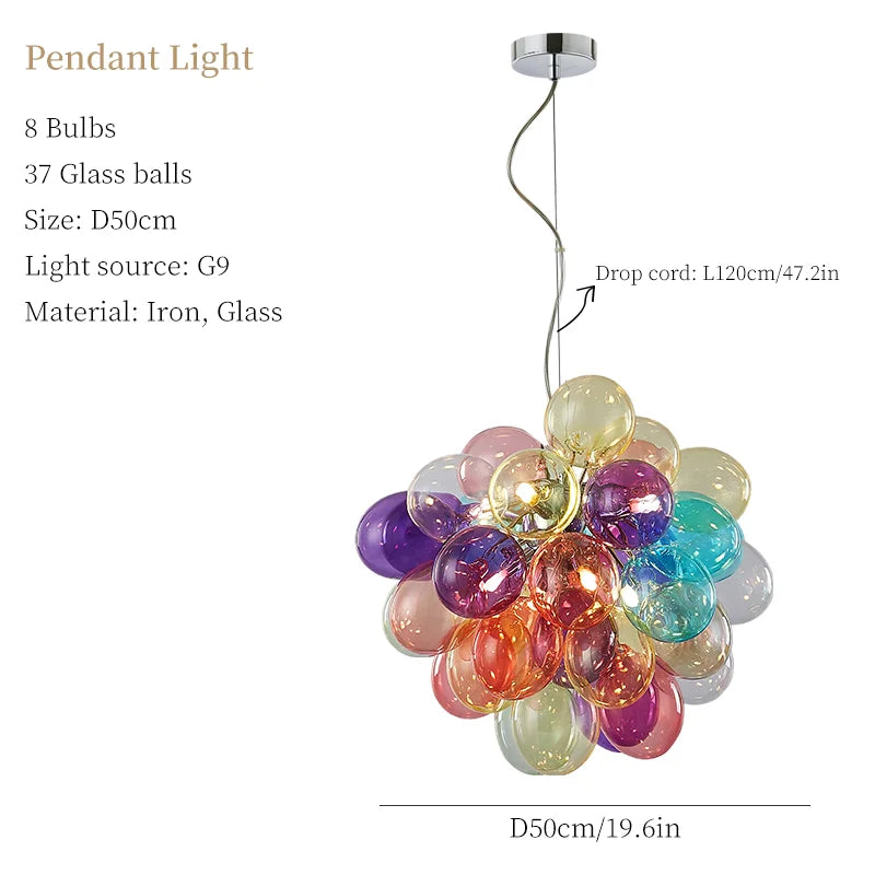 Moonriver éclairage moderne créatif couleur lampes suspendues pour plafond boule de verre lustre salon suspension lumière chambre décor