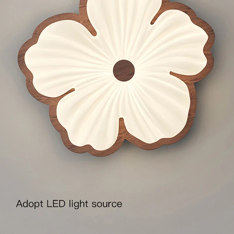 plafonnier moderne à fleurs en bois pour décoration intérieure