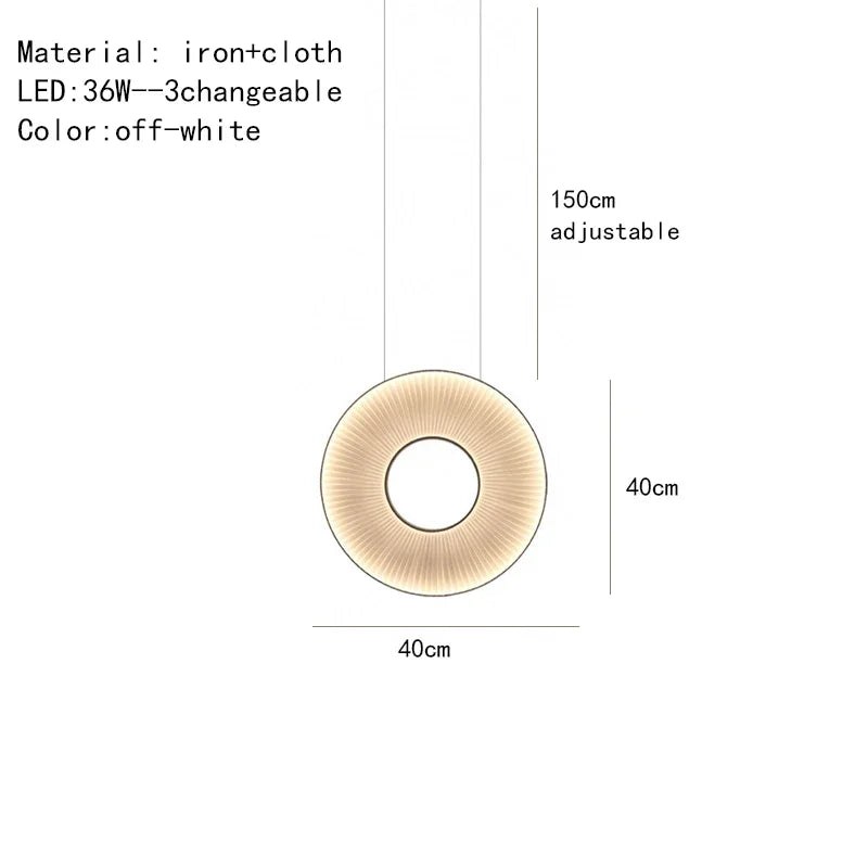 suspension moderne en tissu design pour intérieur élégant