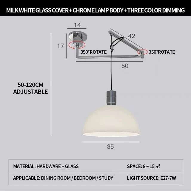 lustre pliable moderne nordique design télescopique pour intérieur contemporain