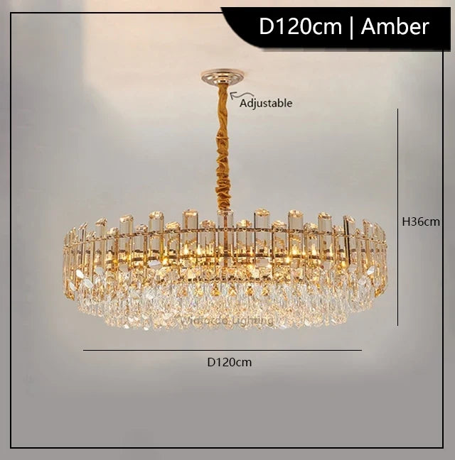 lustre led de luxe en cristal moderne 	 en stock