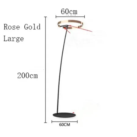 Lampe sur pied nordique en forme d'anneau de pêche