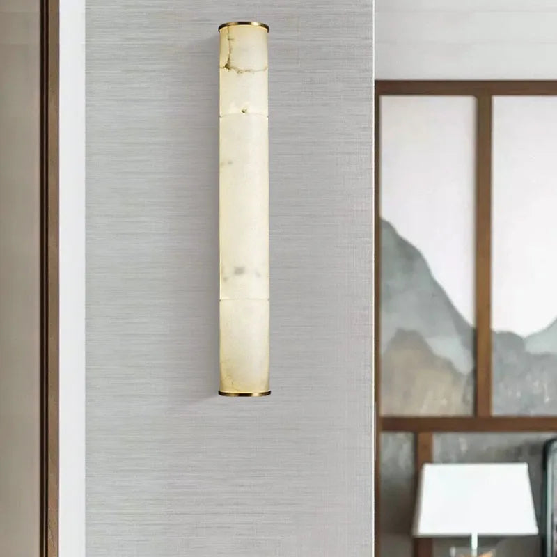 Brass Natural Marble Wall Lamp Drop Shipping Foyer Dining Room Stairs Stone Sconce Lamp Luxury Bedroom Copper Lamp Art Deco