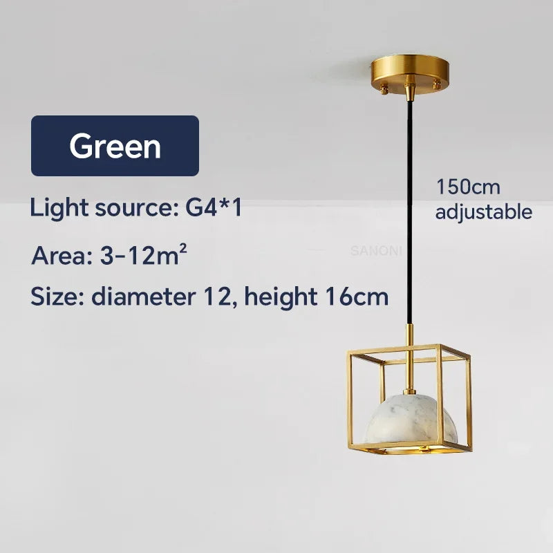suspension nordique en marbre et cuivre design moderne
