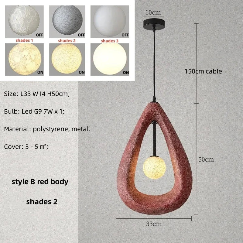 Nordique salle à manger suspension Led lumières Wabi Sabi Led suspension lampe chambre minimalisme suspension lampe décor à la maison éclairage intérieur lampe