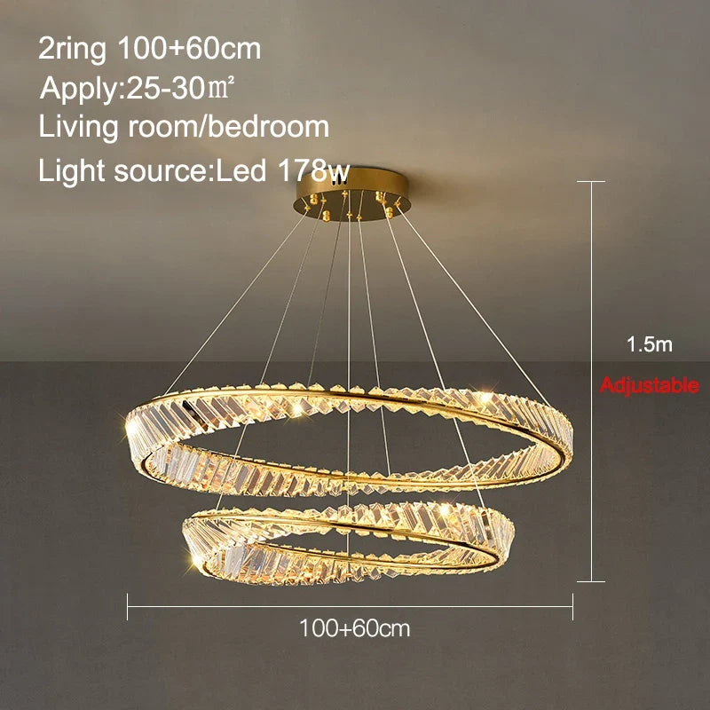Plafonnier de luxe nordique salon créatif salle à manger lustre de plafond en cristal chambre décoration de la maison suspension LED lumières