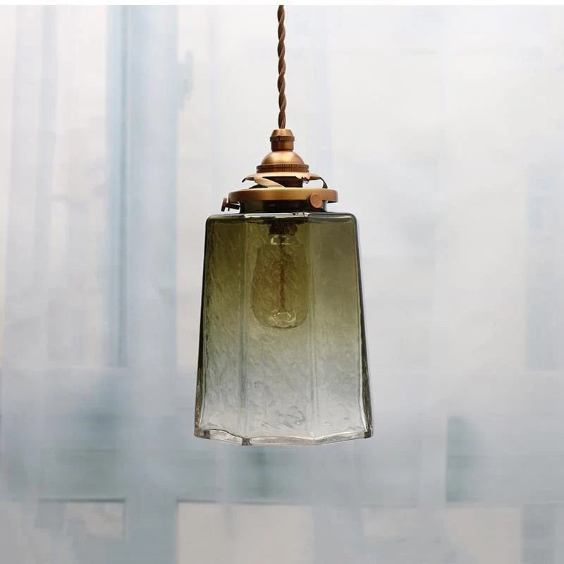 suspension de luxe en verre et cuivre luminaire antique décoratif
