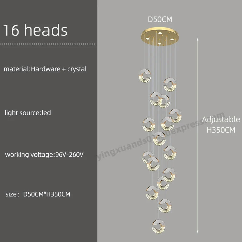 lustre moderne en cristal design loft pour éclairage minimaliste