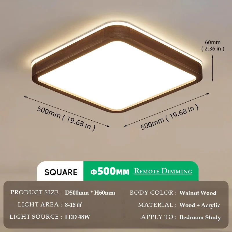Walnut Wood Ceiling light, Wabi-sabi Simple Modern Vintage style, Bedroom lighting for Bathroom, Bedroom, dining room, Study
