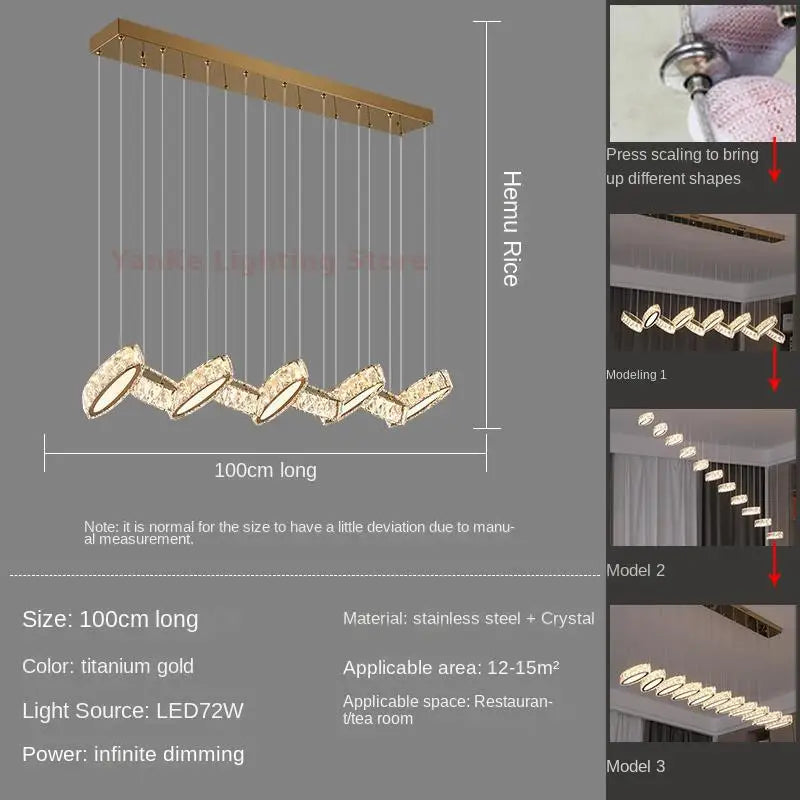 suspension en cristal design nordique luxueux nouvelle collection