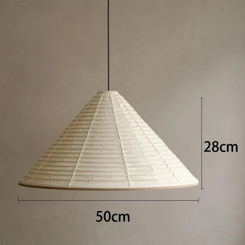 suspension japonaise wabi-sabi lampe en papier de riz design pliable