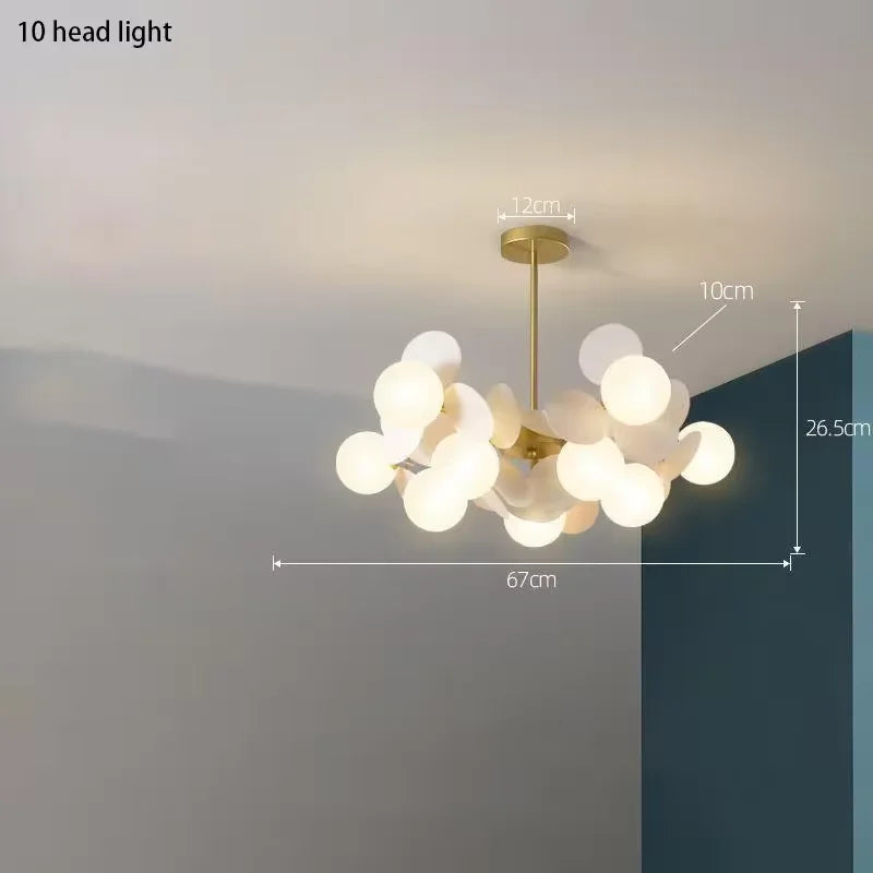 lustre moderne en verre design raisin doré luminaires suspendus
