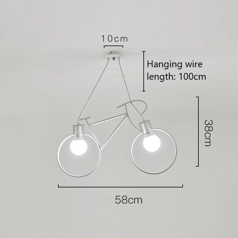 suspension modernes en fer forme vélo pour décoration maison