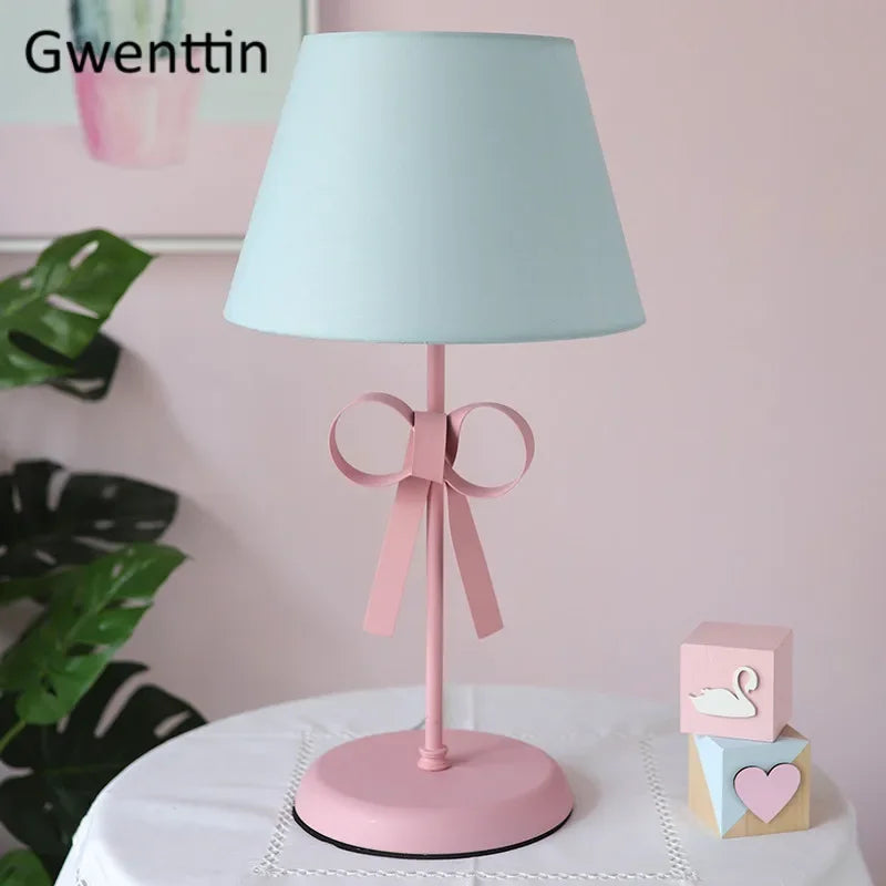 lampe de bureau moderne à nœud papillon pour chambre décorative