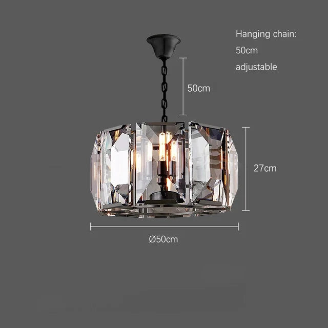 lustre moderne en cristal k9 suspension rectangulaire grande taille