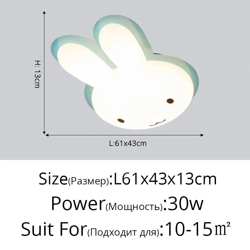 plafonnier led design nordique en forme de lapin luminaire décoratif d'intérieur