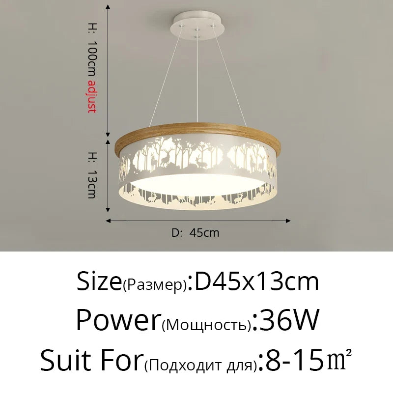 lustre led minimaliste rondin moderne romantique pour restaurant