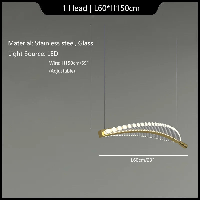 lustre suspendu en verre design pour intérieur élégant