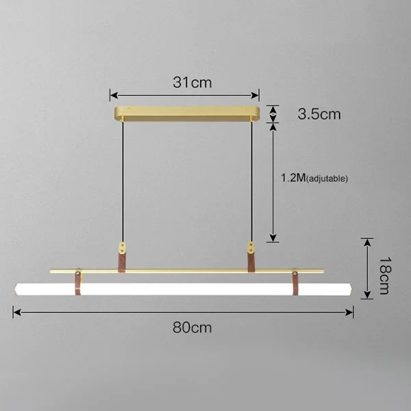 Lustre minimaliste bande led style tube lustre luminaire
