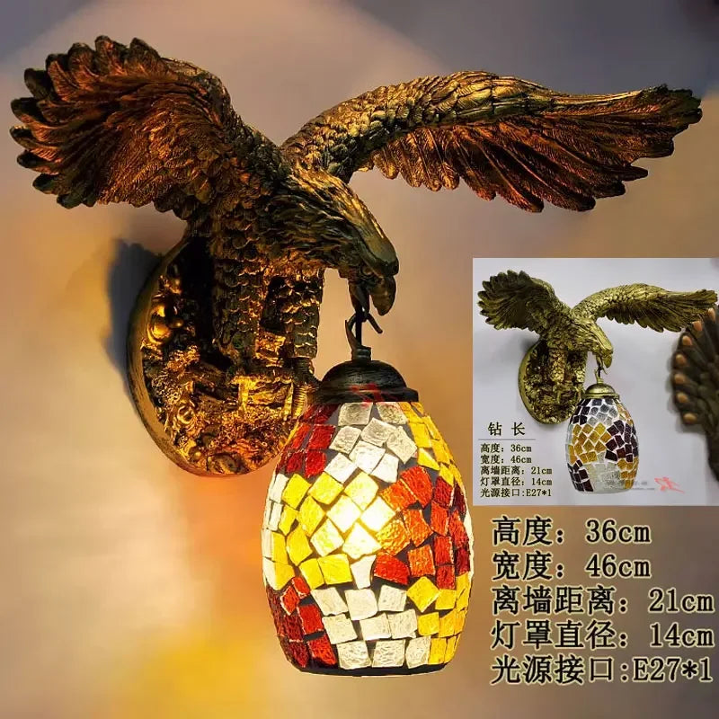 applique murale eagle décoration rétro bohème lumineuse artistique