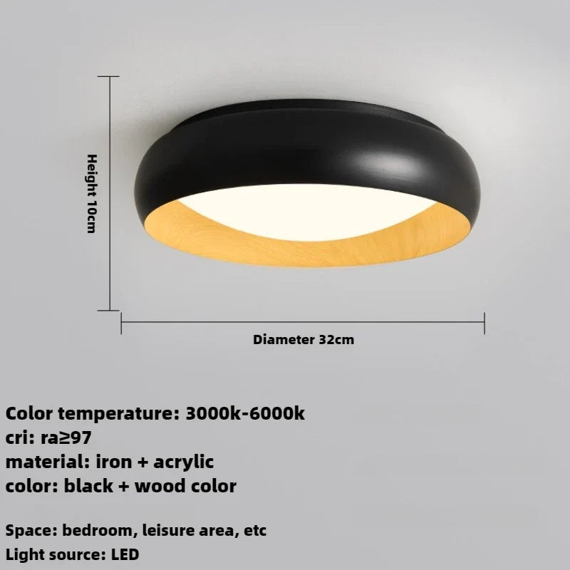 lampe minimaliste japonaise rétro circulaire éclairage doux design élégant