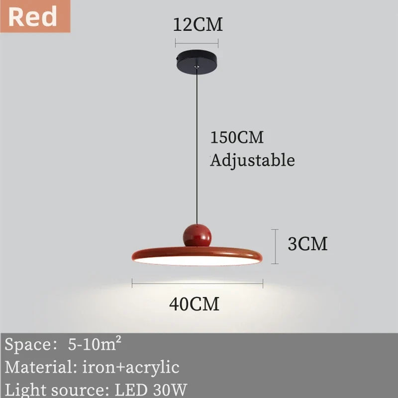 Rétro médiéval Bauhaus soucoupe volante suspension Restaurant salon étude lustre créatif LED lampe de décoration intérieure
