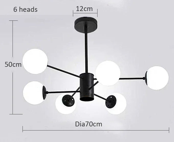 lustre moderne en verre pour intérieur lumineux