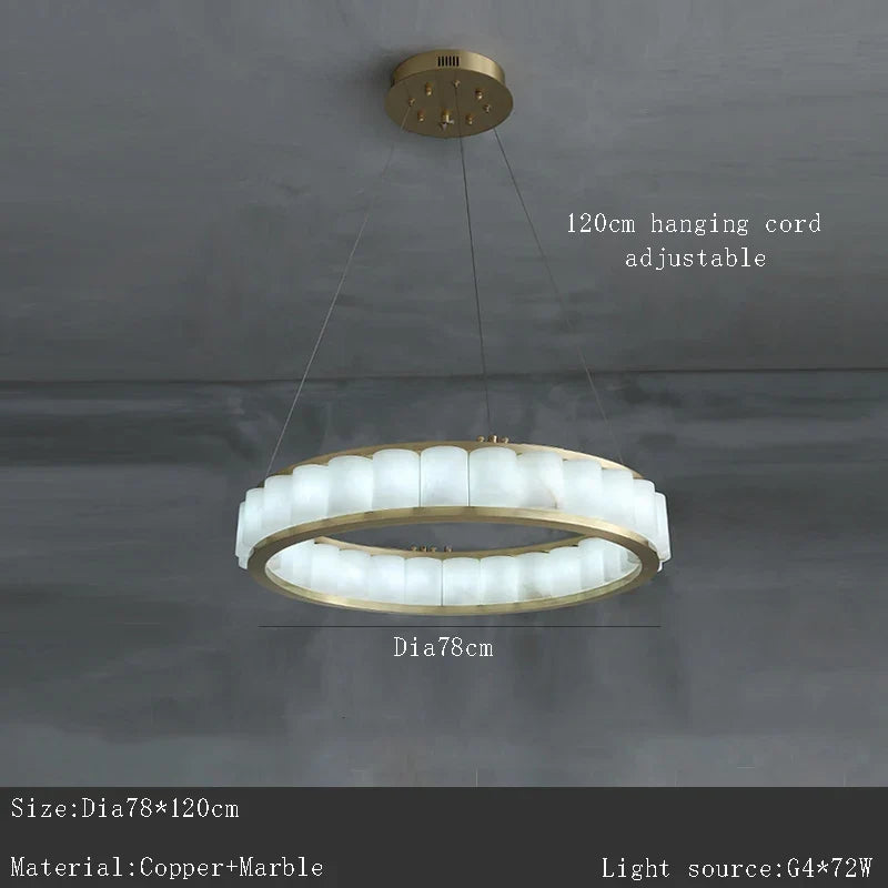 lustre en marbre naturel espagnol de grand luxe pour hôtel
