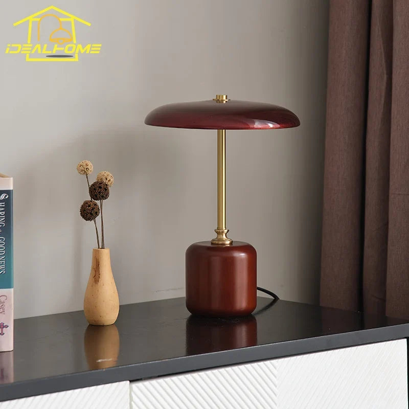 lampe de bureau rétro américaine en laiton et verre