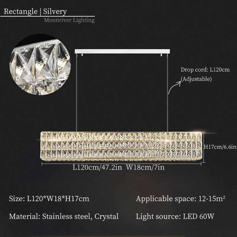 lustre en cristal moderne pour décoration intérieure de luxe