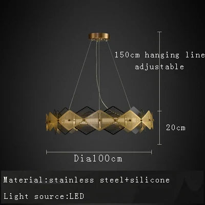 lustre post-moderne acier inoxydable lampe led minimaliste italienne