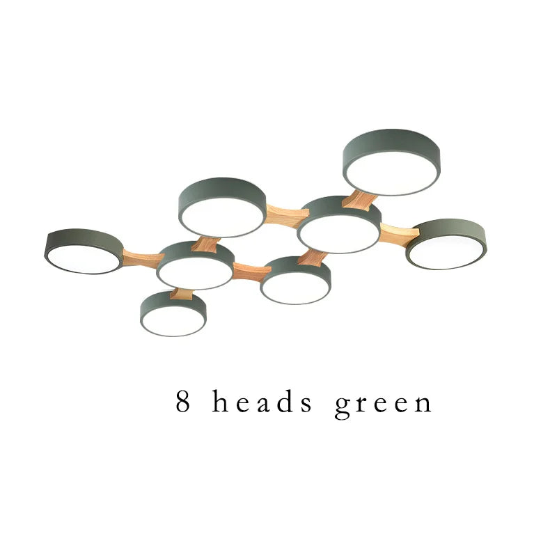 plafonnier moderne en bois avec éclairage led intérieur