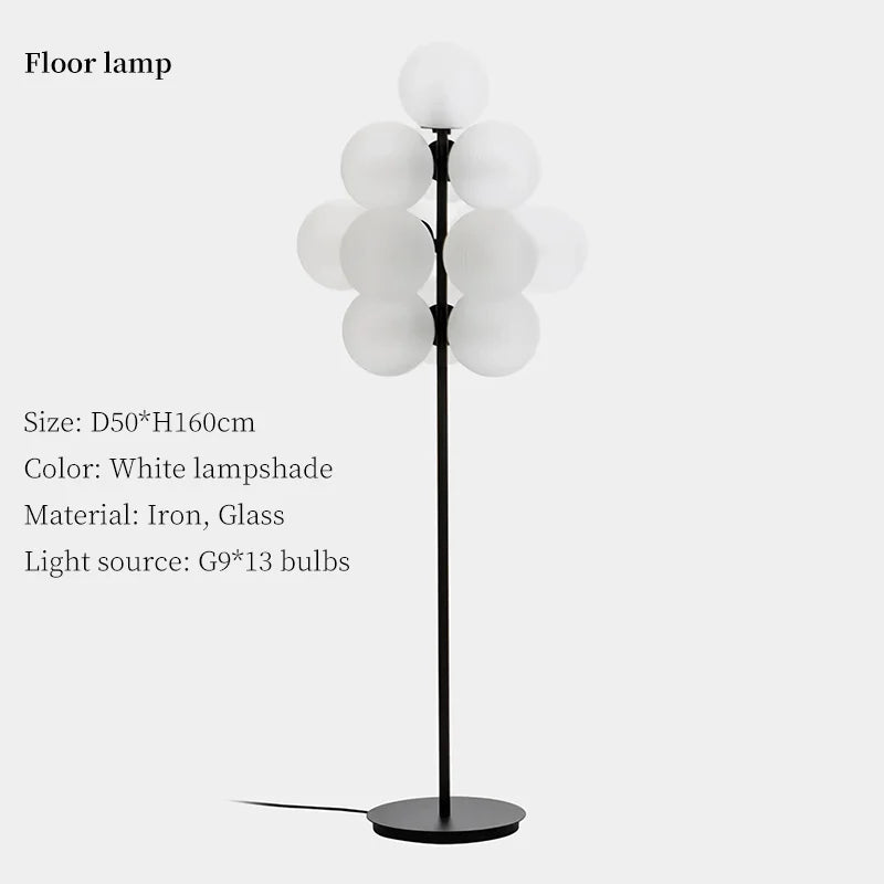 lustre créatif en verre design forme raisin pour intérieur moderne