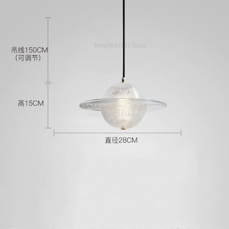 lustre moderne en verre style nordique soucoupe volante led