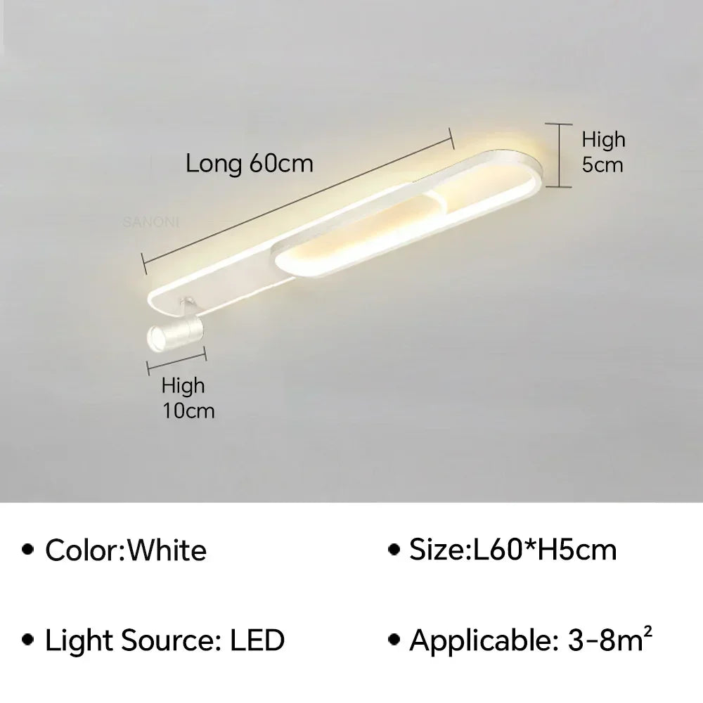 plafonnier moderne à leds avec projecteur pour décoration maison