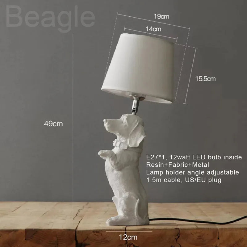 lampe de table led moderne design chiot nordique pour enfants