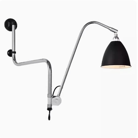 Nordic Modern Minimalist Swing Bedroom, Living Room, Study, Personalized Adjustable E27LED Creative Iron Wall Lamp
