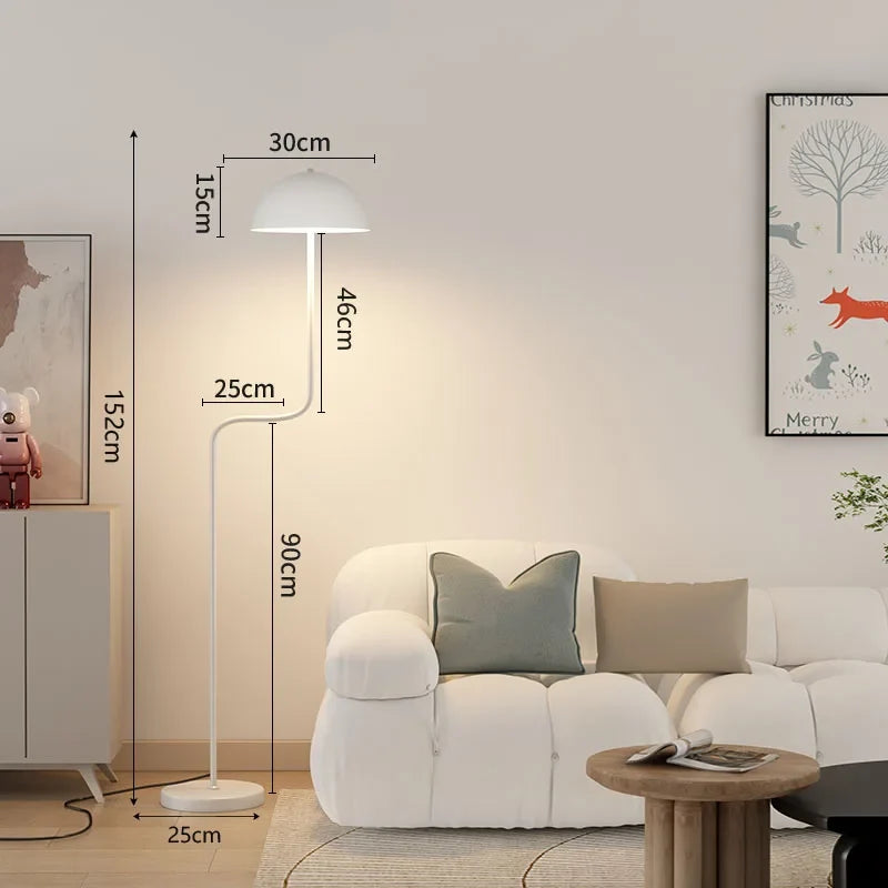 lampadaire nordique en verre avec abat-jour pour décoration intérieure