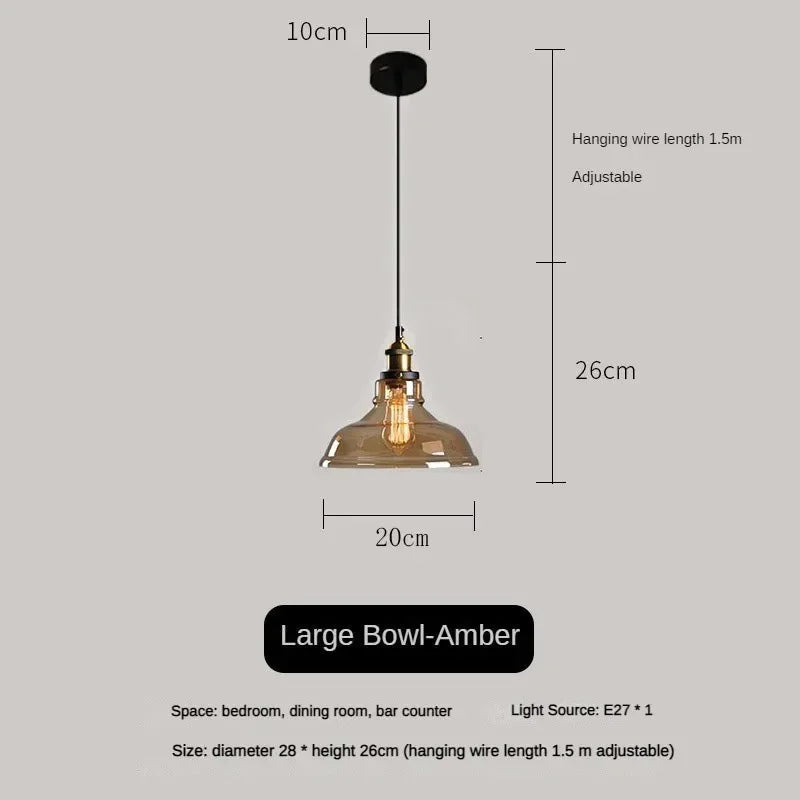 Suspension industriel vintage en verre fumé pour restaurant loft