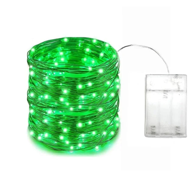 guirlande lumineuse led avec fil de cuivre pour décoration festive et chaleureuse