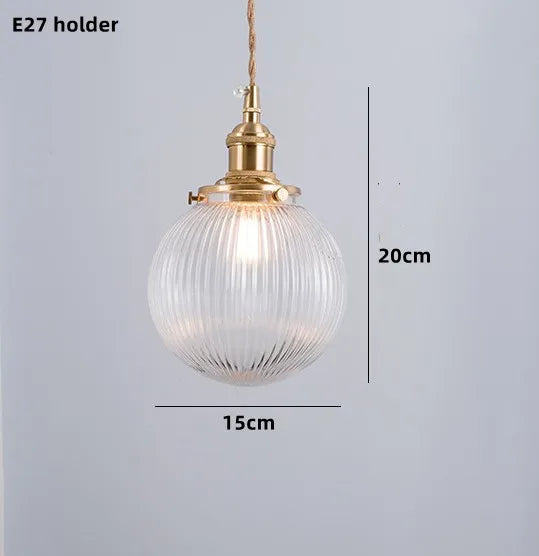 suspension nordique en verre teinté et cuivre élégant