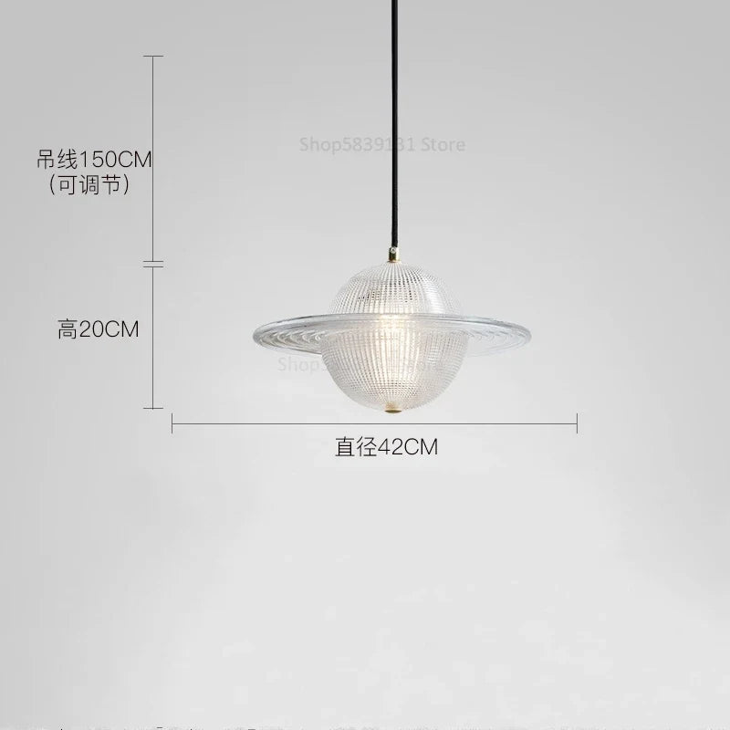 lustre moderne en verre style nordique soucoupe volante led