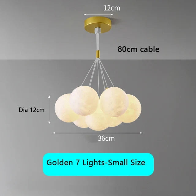 lustre moderne pour enfants avec suspension à bulles et télécommande