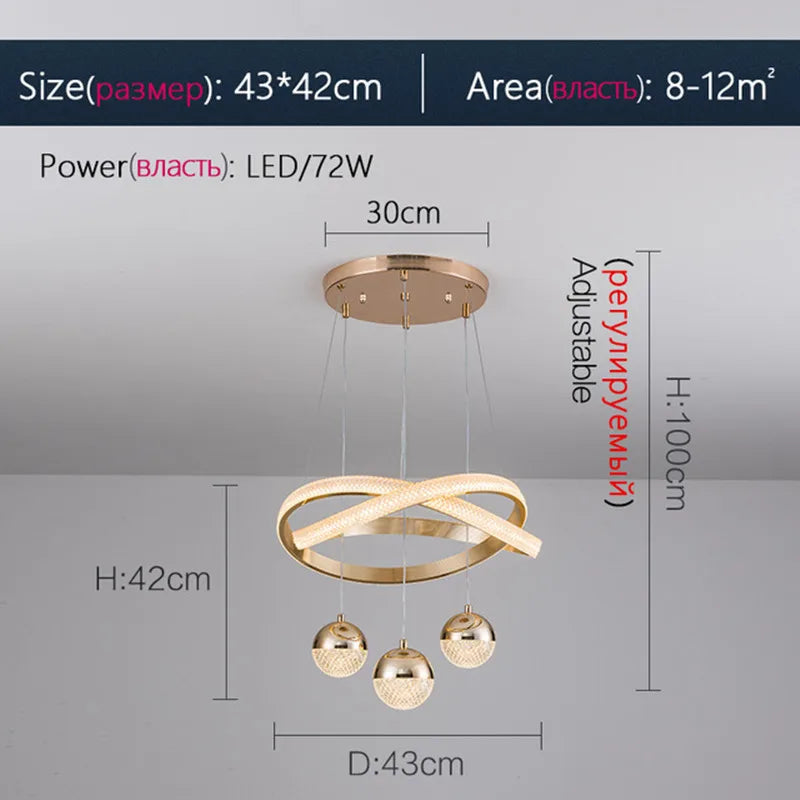 lustre moderne design minimaliste à trois têtes élégant et léger