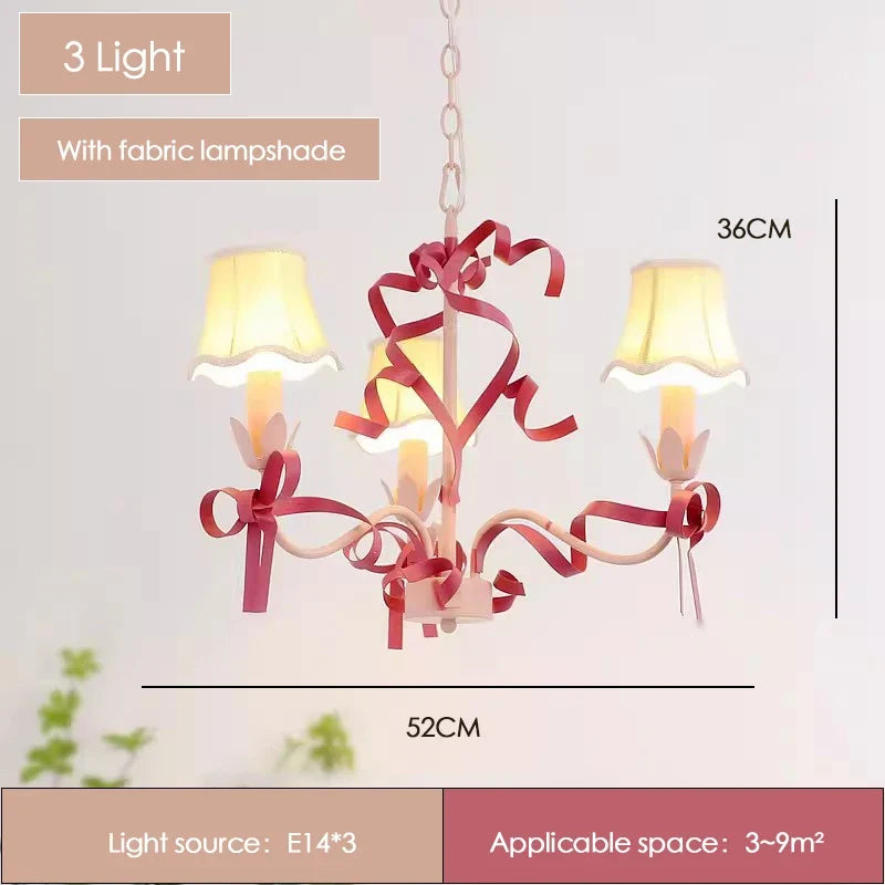 lustre princesse rose pour décoration de chambre enfant