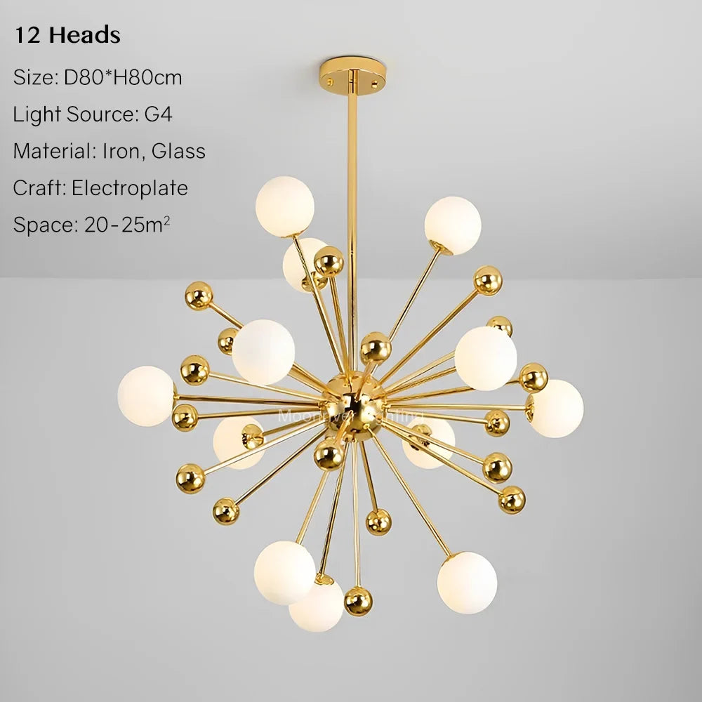 suspension pissenlit en verre pour décoration intérieure moderne